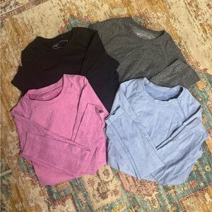 Pack of 4 Figs Underscrub Seamless Bodysuits Size Medium Black Grey Pink Blue